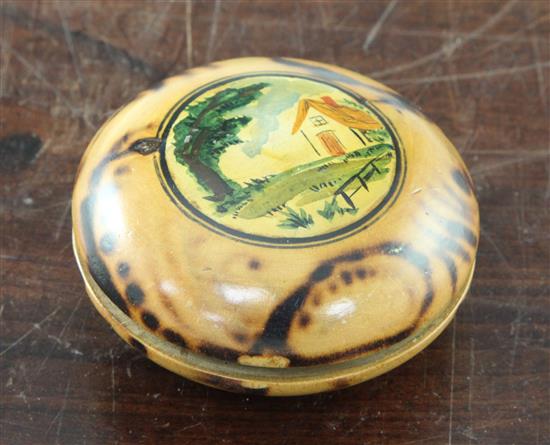 A 19th century Tunbridgeware whitewood yo yo, 3in.